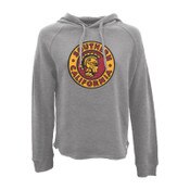 USC Trojans Women's Gray Vintage Coin Crop Fleece Pullover Hoodie